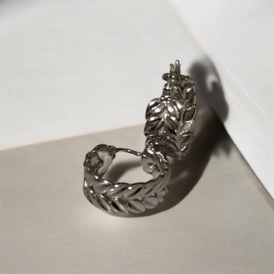 Silver leafy earrings
