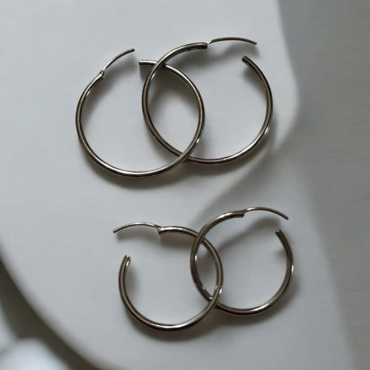 Silver Classic Hoops